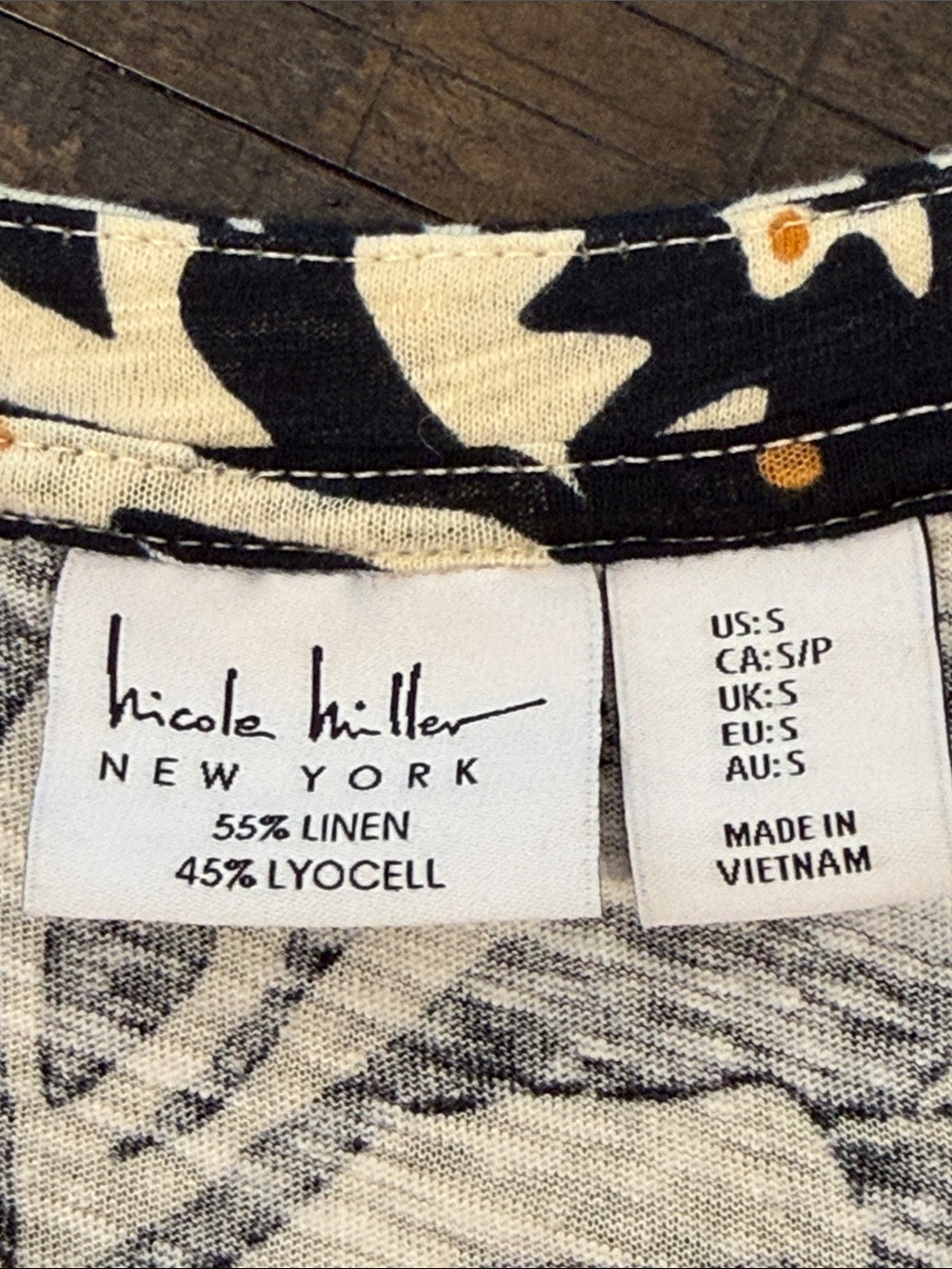 Nicole Miller New York Artsy Abstract Print Linen Button Front Sleeveless Top S - Picture 2 of 16
